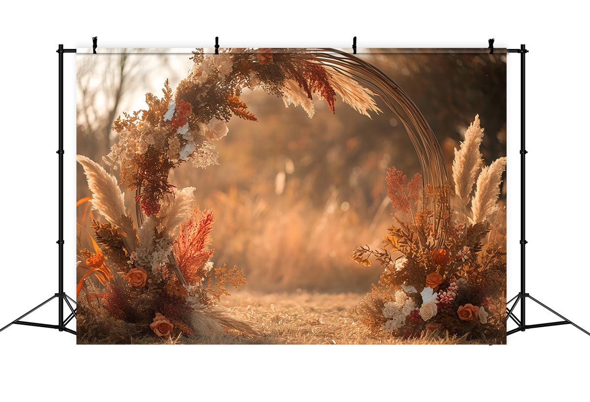 Boho Backdrops Pampas Bloom Circle Autumn Backdrops MRR7-137