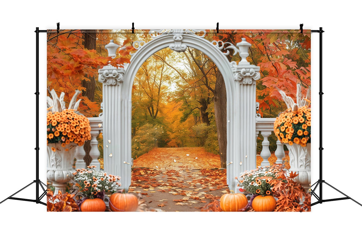 Autumn Leaves Backdrop Archway Forest Trail Backdrop MRR7-140