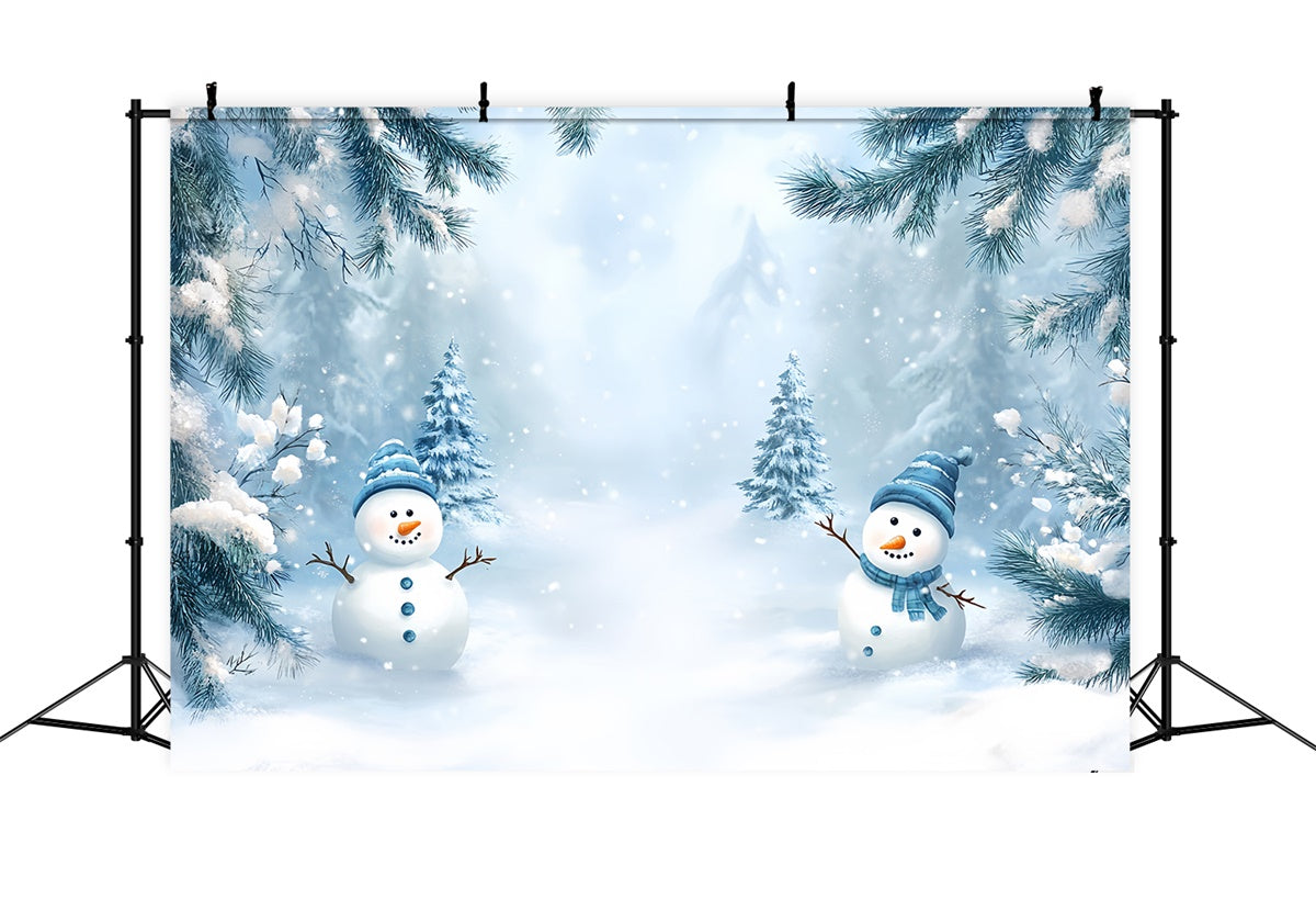 Winter Backdrop Photography Forest Snowman Fun Backdrop MRR7-148