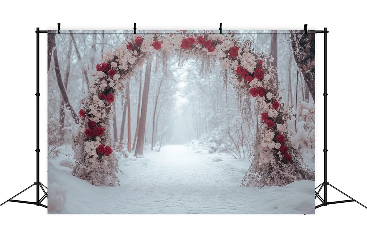 Winter Forest Backdrop Rose Arch Path Backdrop MRR7-158