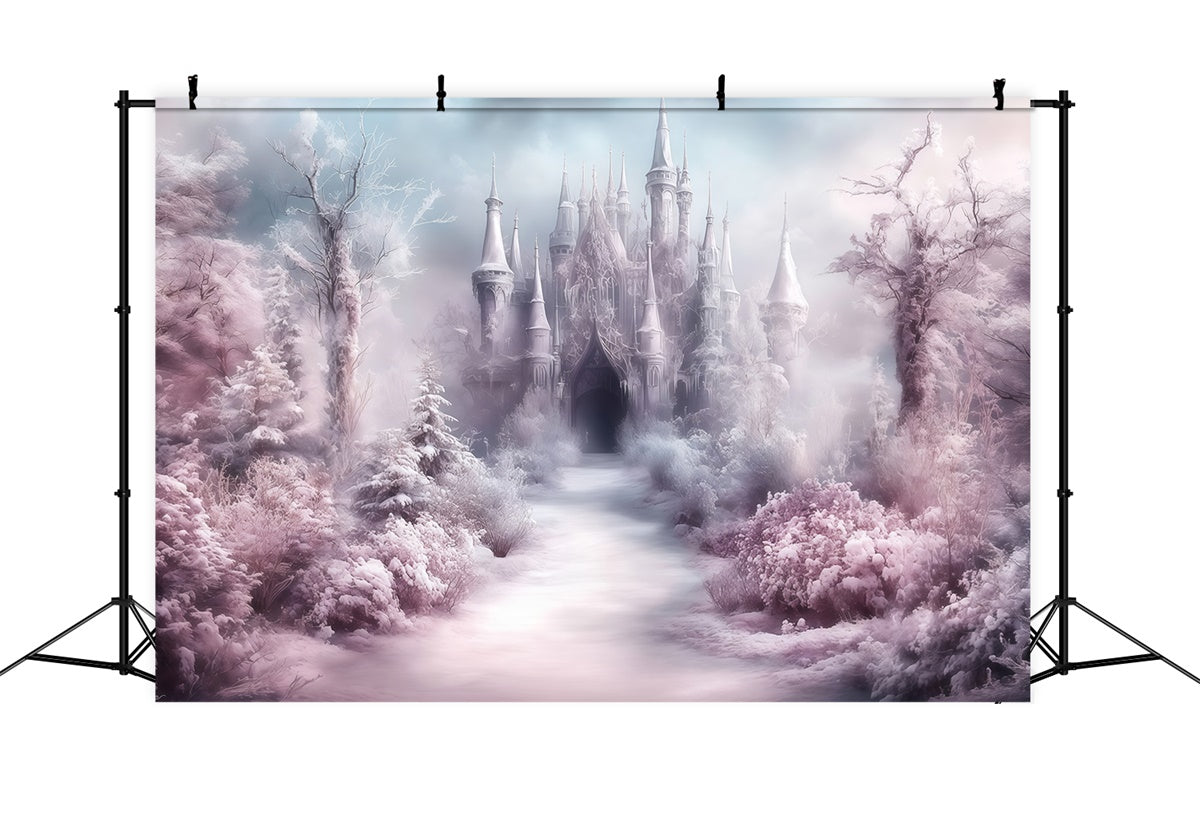 Winter Castle Backdrop Blush Castle Trail Backdrop MRR7-165