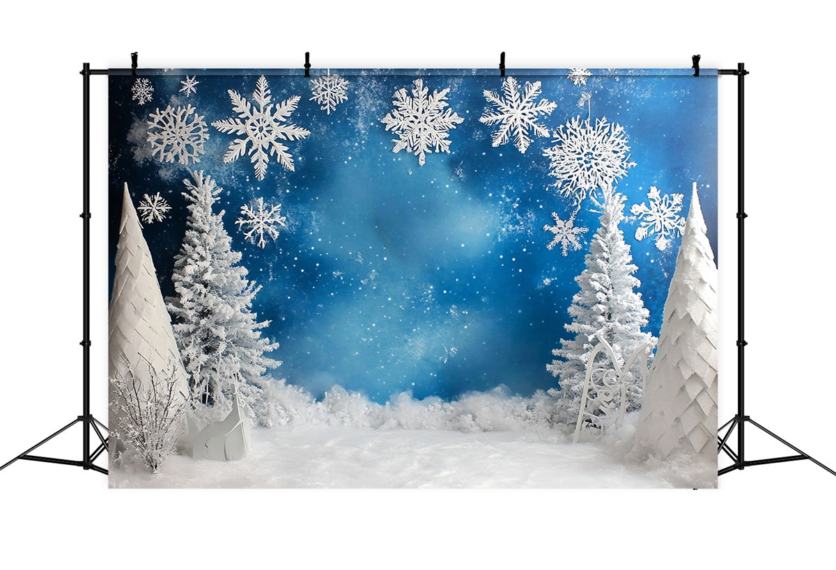Snowflake Backdrop Frosted Blue Winter Backdrop MRR7-166