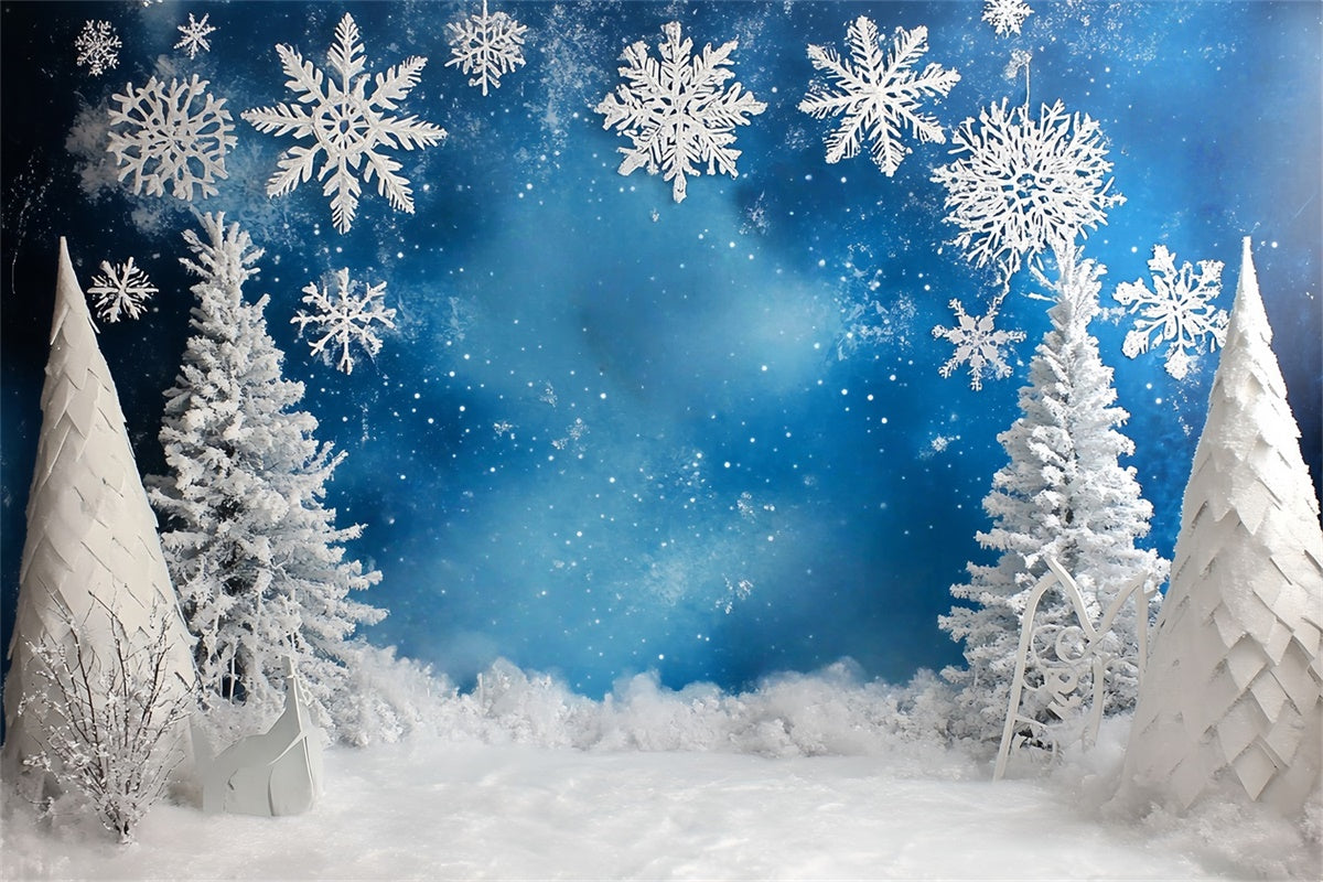 Snowflake Backdrop Frosted Blue Winter Backdrop MRR7-166
