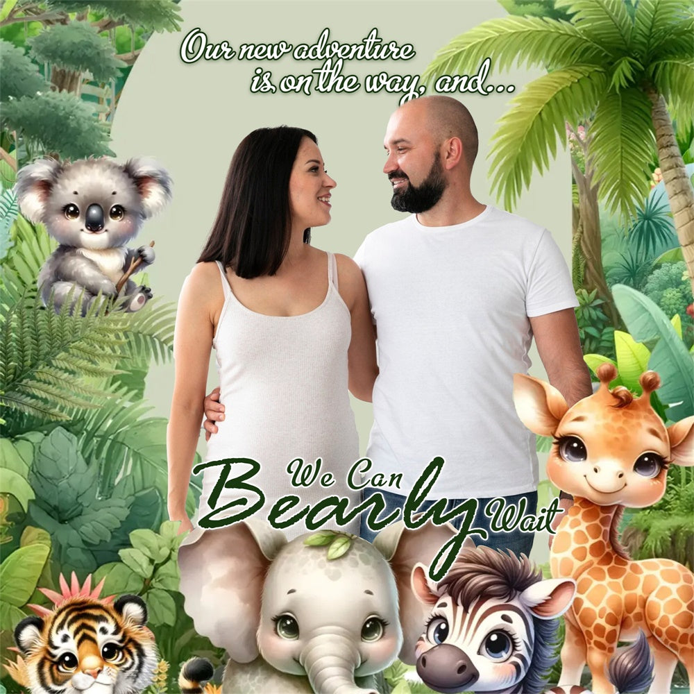 Custom Baby Shower Backdrop Cute Safari Adventure Backdrop MRR7-18