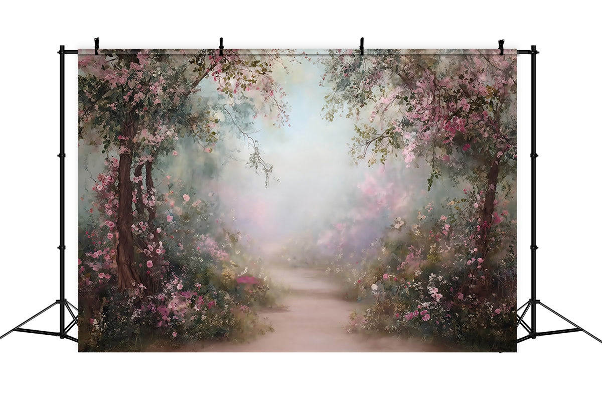 Painting Backdrop Pink Bloom Trail Best Photography Backdrops MRR7-183