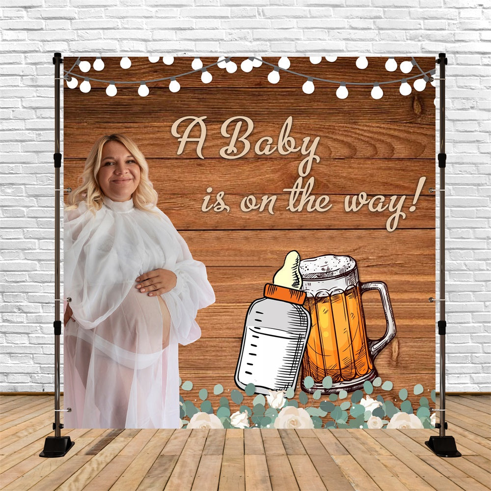 Baby Shower Backdrop Ideas Rustic Beer Bloom Custom Backdrop MRR7-19
