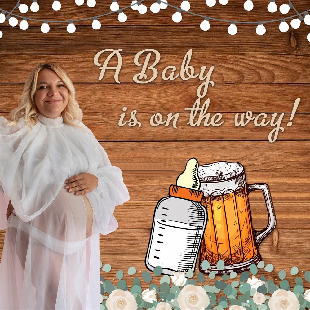 Baby Shower Backdrop Ideas Rustic Beer Bloom Custom Backdrop MRR7-19