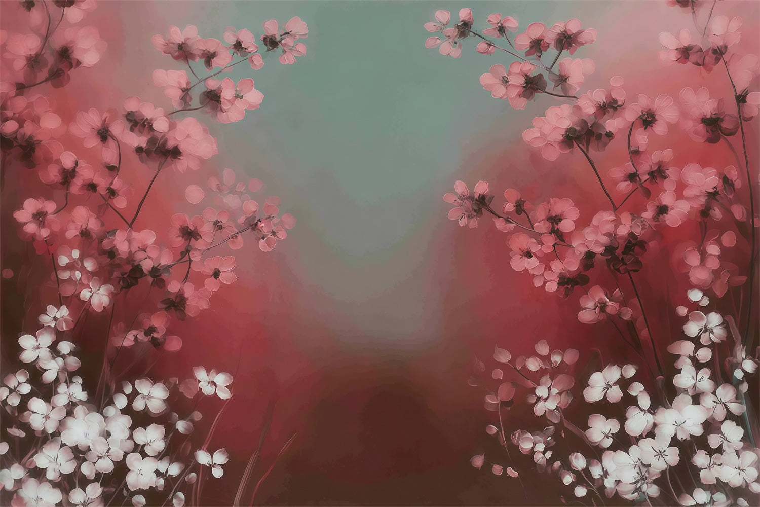 Painting Backdrop Watercolor Pink Bloom Video Backdrop MRR7-190