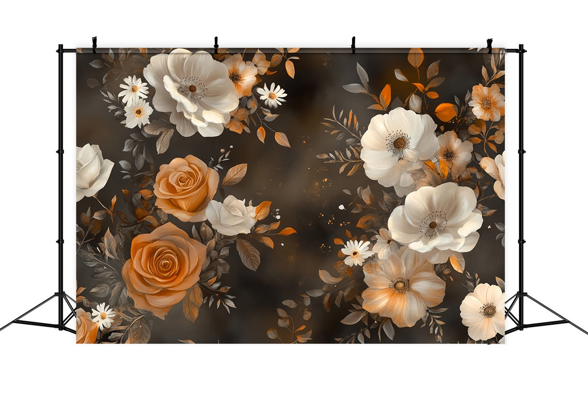Backdrops Fine Art Autumn Elegance Floral Fabric Backdrop MRR7-191