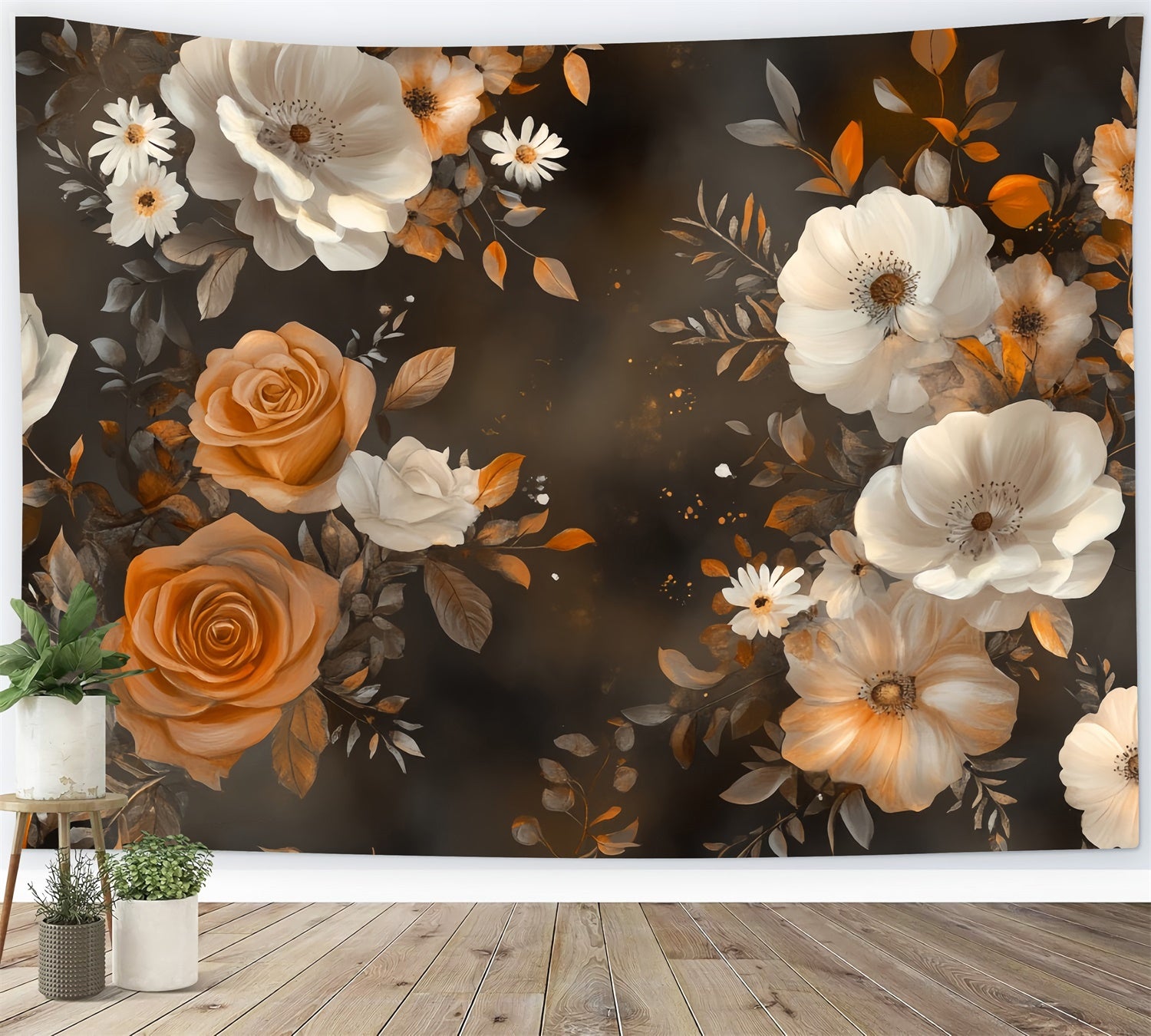 Backdrops Fine Art Autumn Elegance Floral Fabric Backdrop MRR7-191