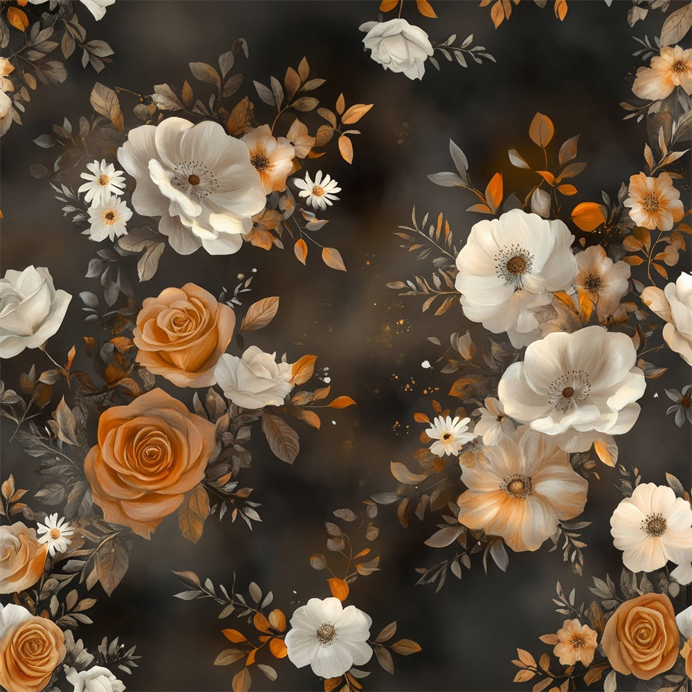 Backdrops Fine Art Autumn Elegance Floral Fabric Backdrop MRR7-191