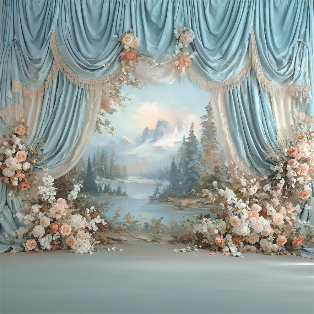 Beautiful Backdrop Draped Garden Vista Fine Art Backdrop MRR7-192