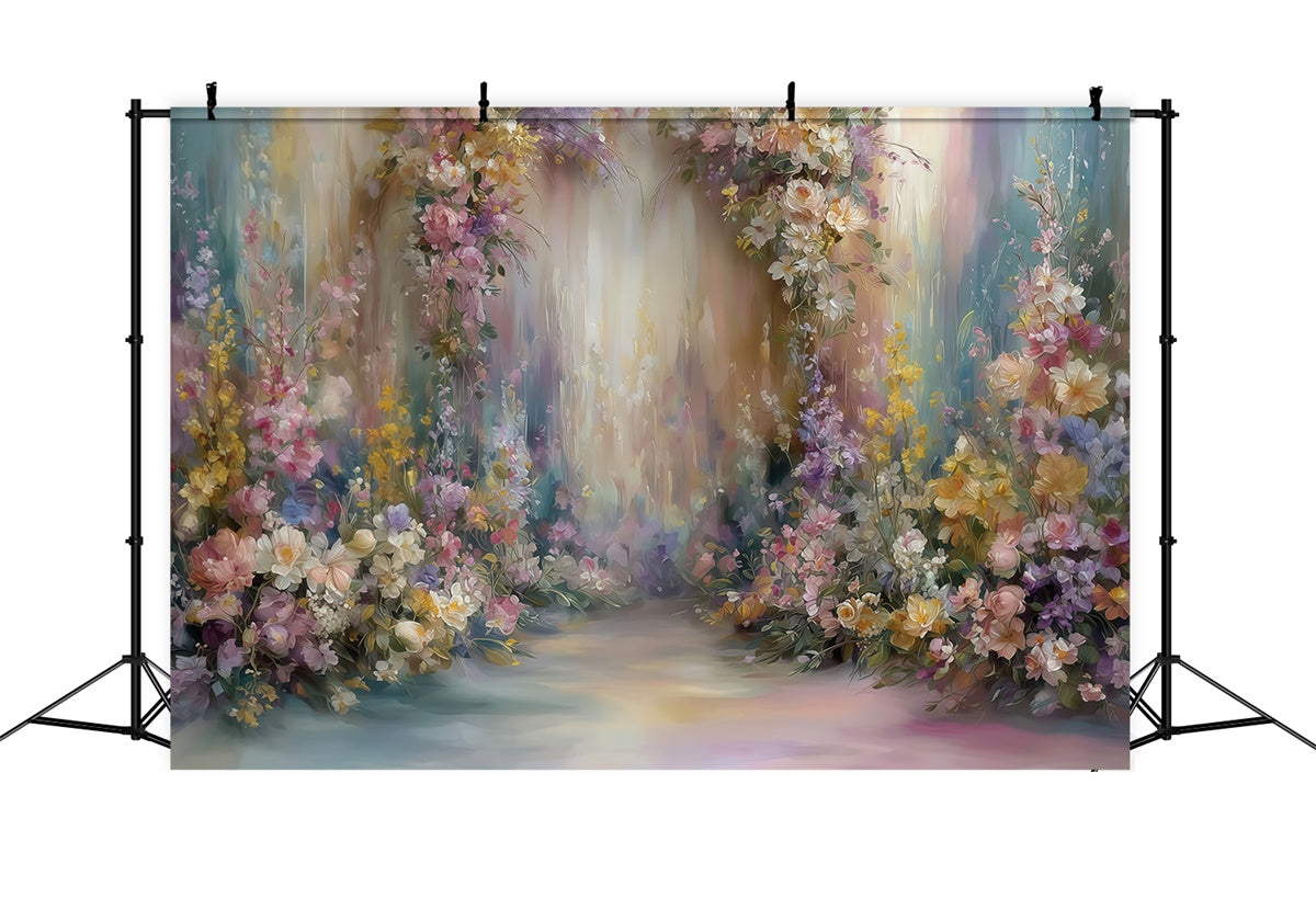 Oil Painting Photography Backdrop Pastel Floral Backdrop MRR7-193