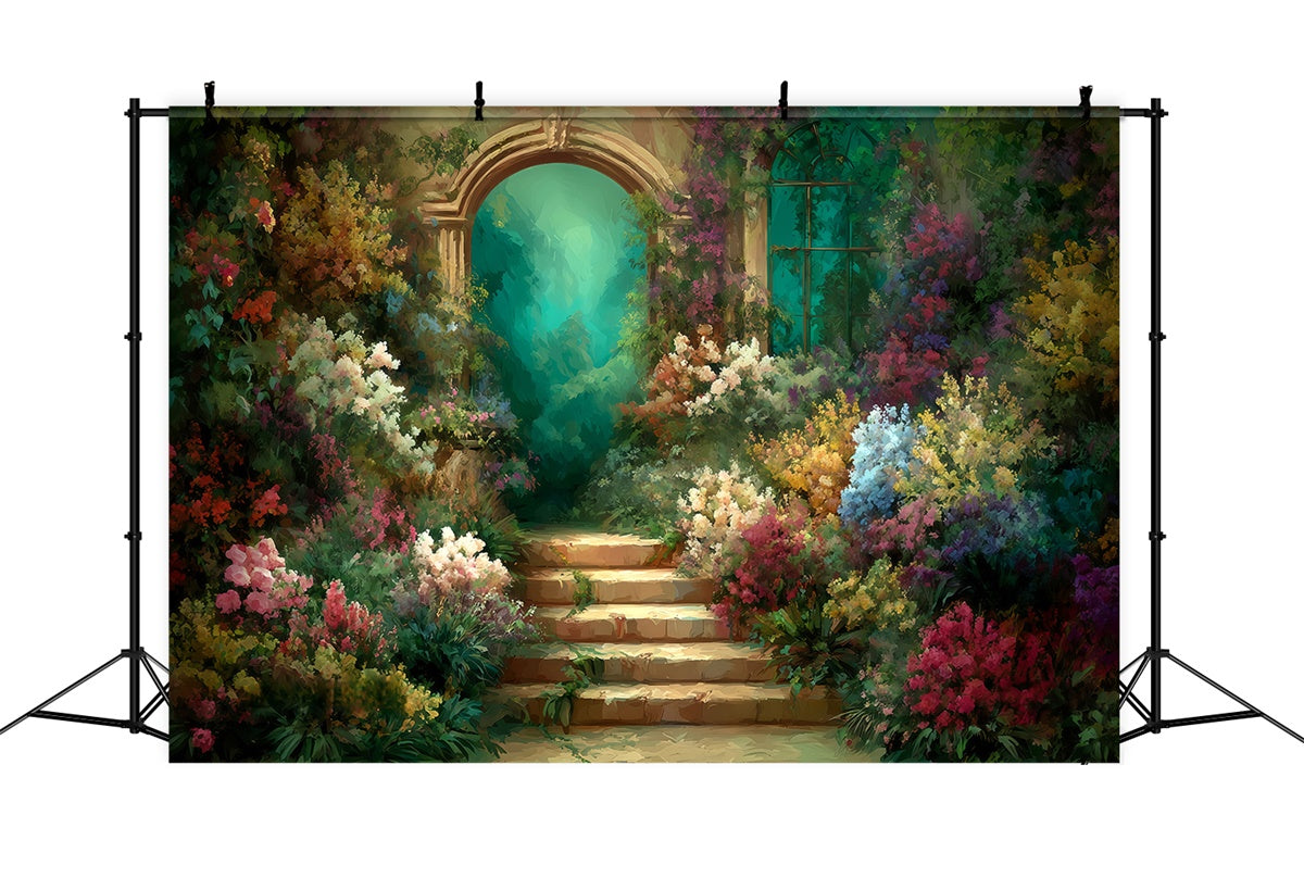Artistic Backdrop Hidden Courtyard Bloom Beautiful Backdrop MRR7-194