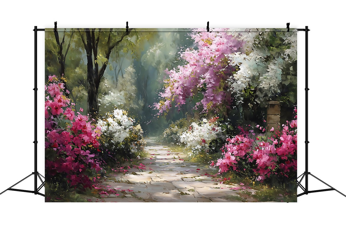 Fine Art Photography Backdrops Garden Stone Path Backdrop MRR7-197