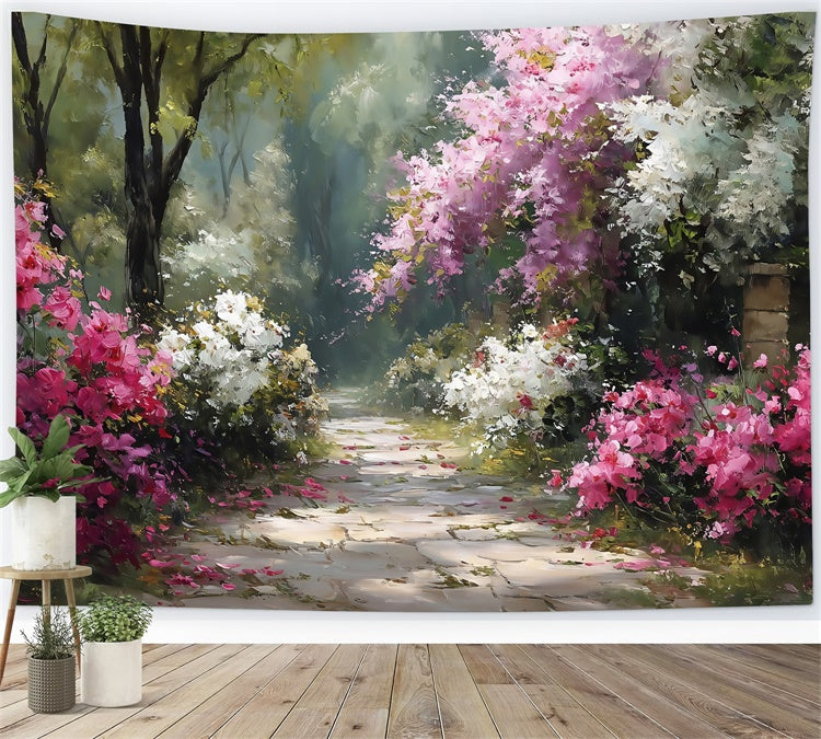 Fine Art Photography Backdrops Garden Stone Path Backdrop MRR7-197