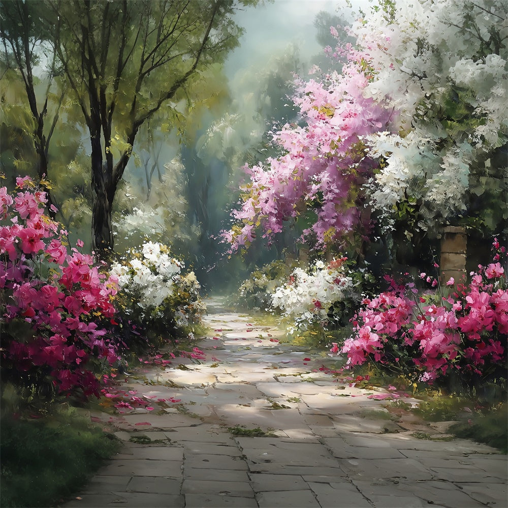 Fine Art Photography Backdrops Garden Stone Path Backdrop MRR7-197