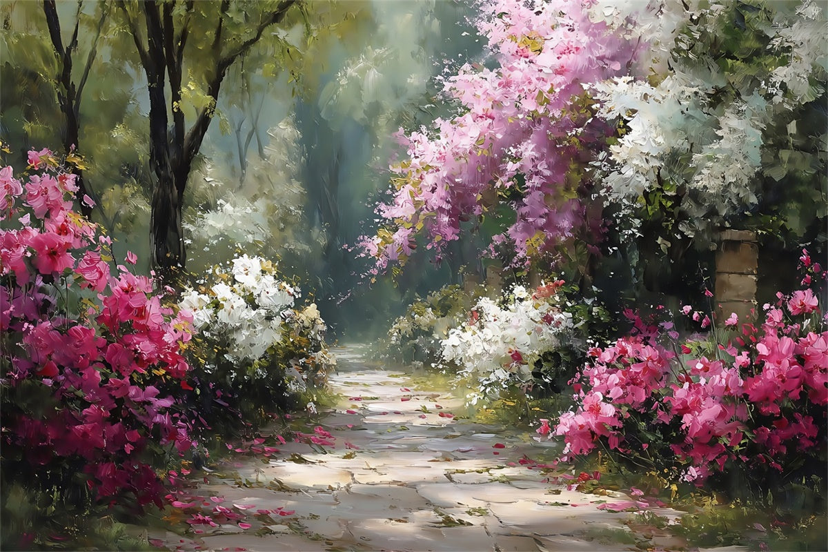 Fine Art Photography Backdrops Garden Stone Path Backdrop MRR7-197