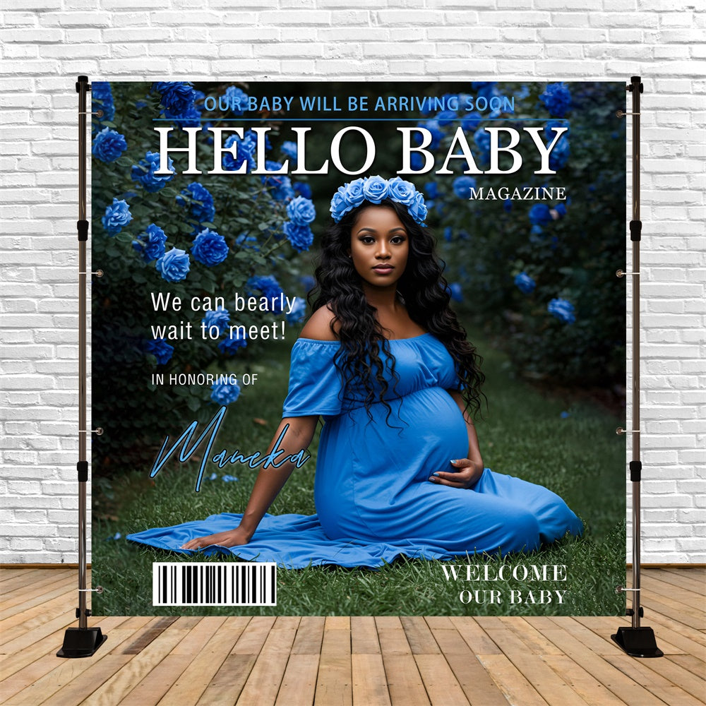 Backdrops For Baby Shower Blue Rose Magazine Customized Backdrop MRR7-20