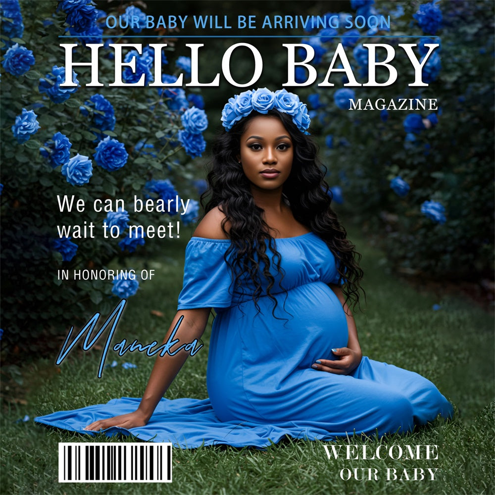 Backdrops For Baby Shower Blue Rose Magazine Customized Backdrop MRR7-20