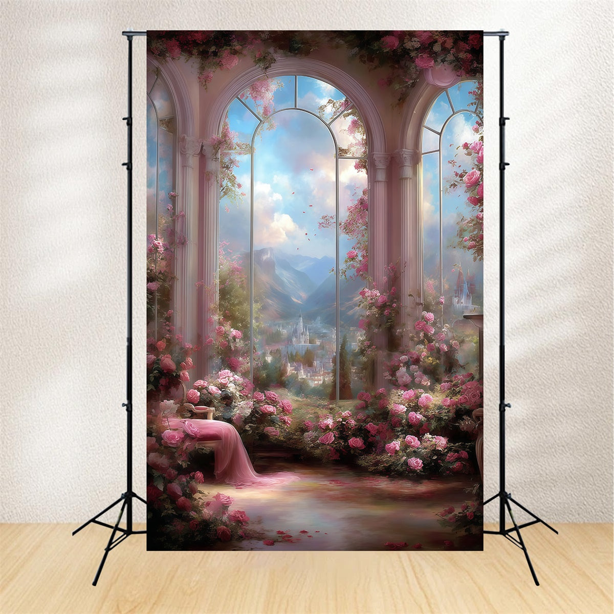 Beautiful Backdrop Blushing Fantasy Castle Artistic Backdrops MRR7-203