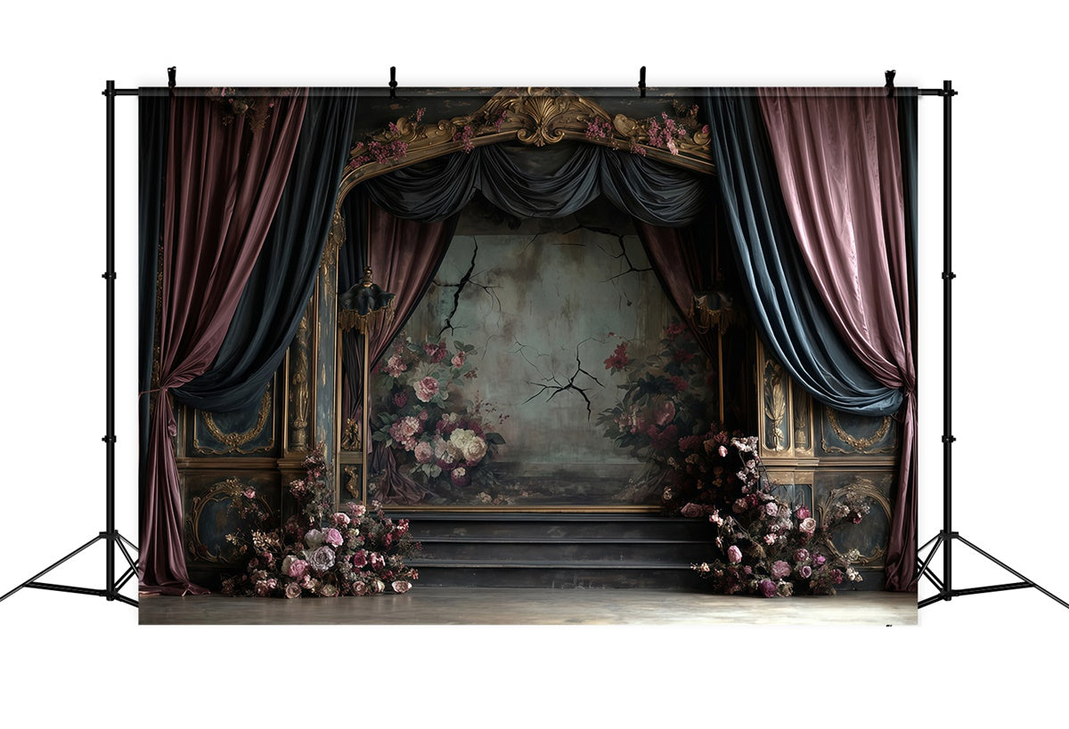 Baroque Backdrop Regal Decay Floral Vintage Backdrops MRR7-211