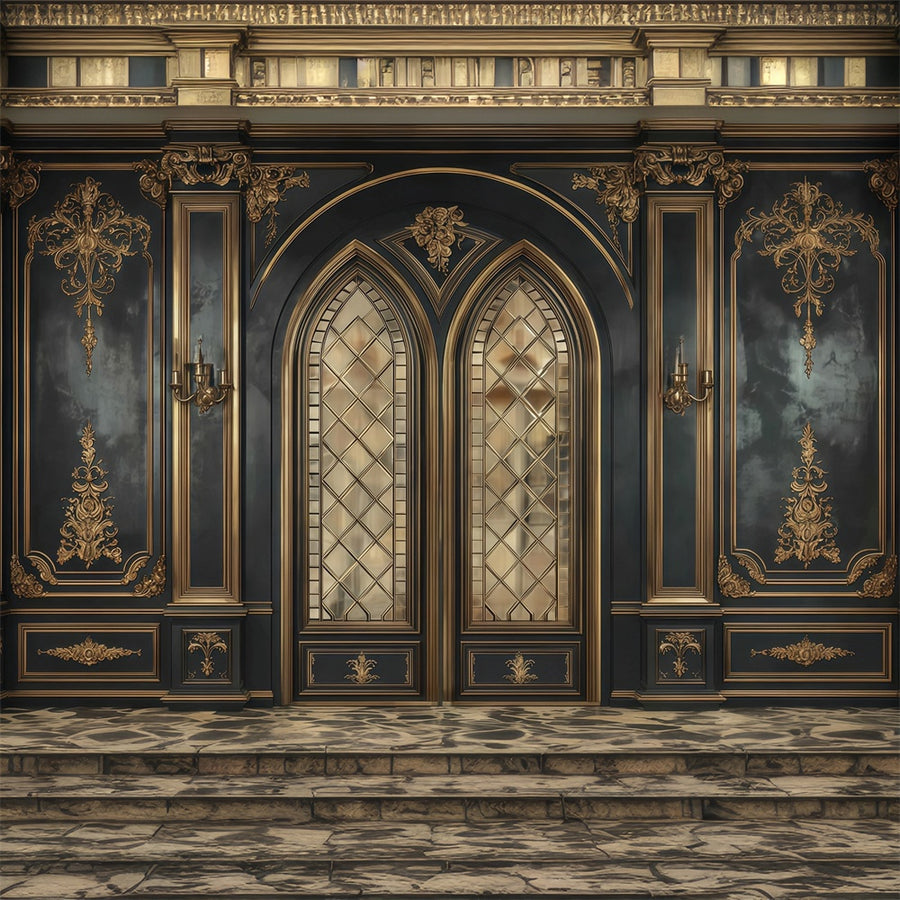 Victorian Inn Backdrop Victorian Backdrop Palace Entrance Vintage Photo Backdrop MRR7-212