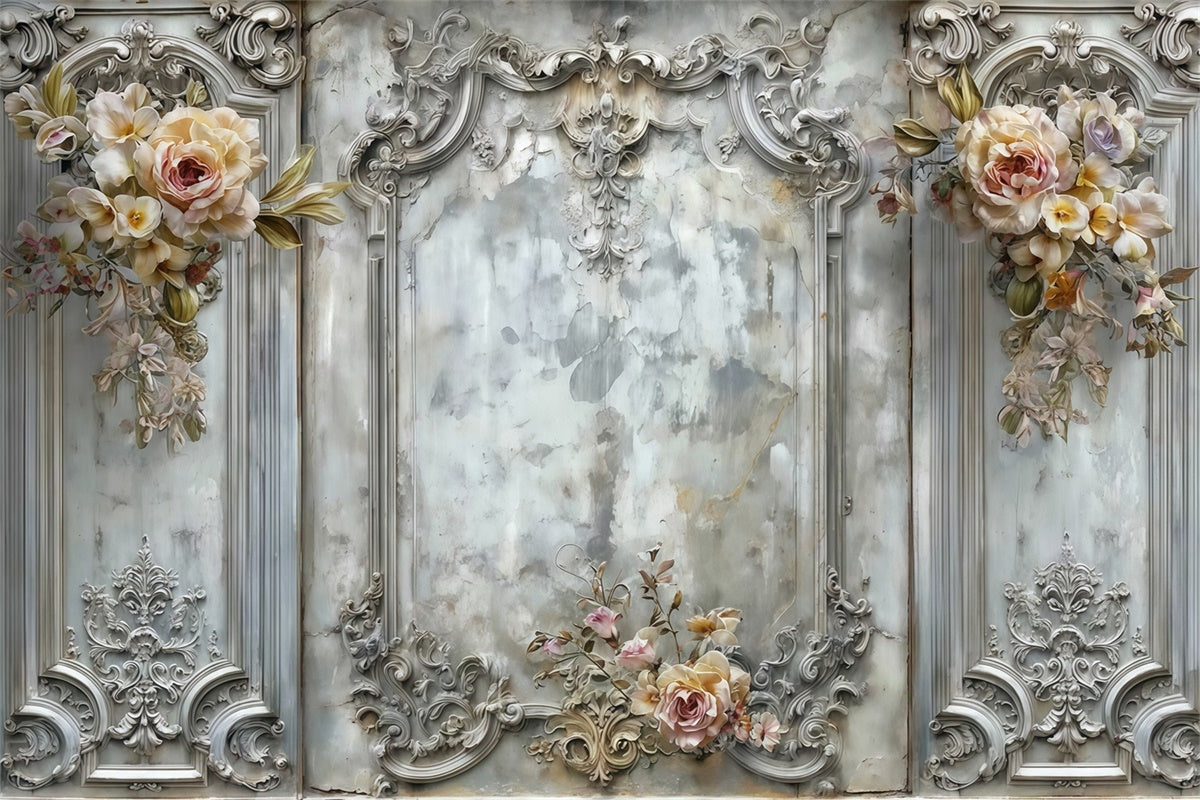 Baroque Backdrop Faded Blossom Vintage Wall Backdrop MRR7-213