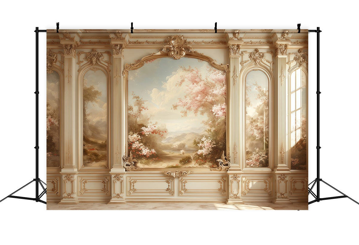 Vintage Wall Backdrop Scenic Garden Palace Wall Backdrop MRR7-217