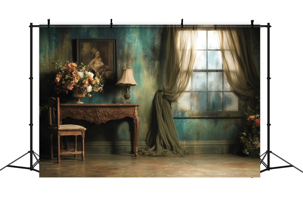 Victorian Photo Backdrop Floral Room Vintage Backdrops MRR7-220