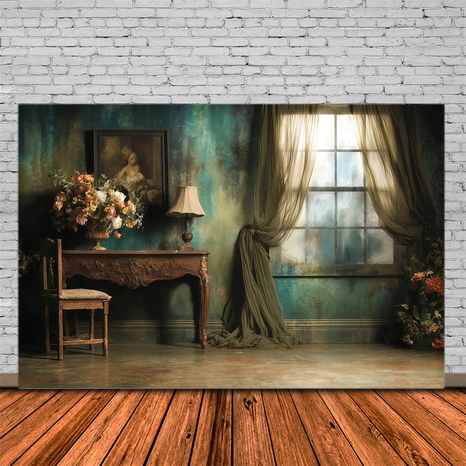 Victorian Photo Backdrop Floral Room Vintage Backdrops MRR7-220