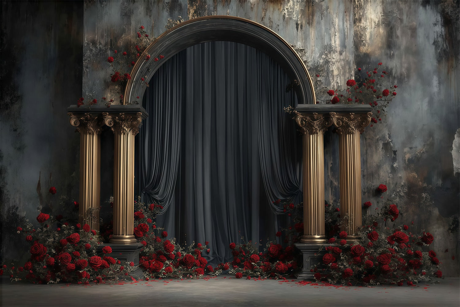 Vintage Photography Backdrop Dark Romance Archway Backdrop MRR7-221