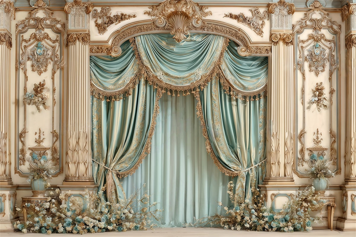 Rococo Backdrop Elegance Drape Vintage Photo Backdrop MRR7-224
