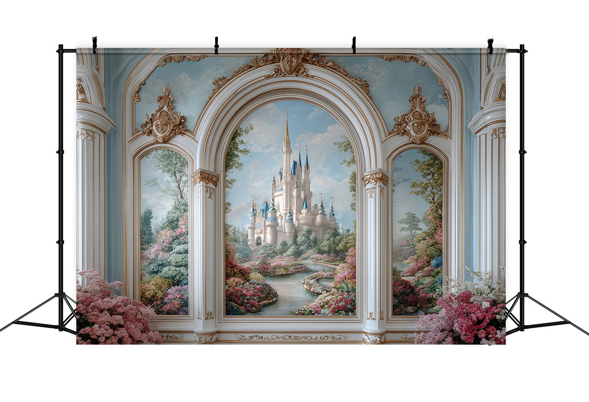 Vintage Backdrops Magical Palace View Wall Backdrop MRR7-228