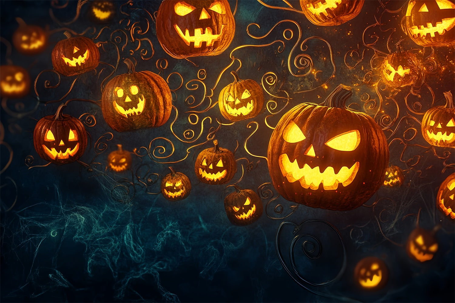 Halloween Backdrops Floating Pumpkin Frenzy Backdrop MRR7-23