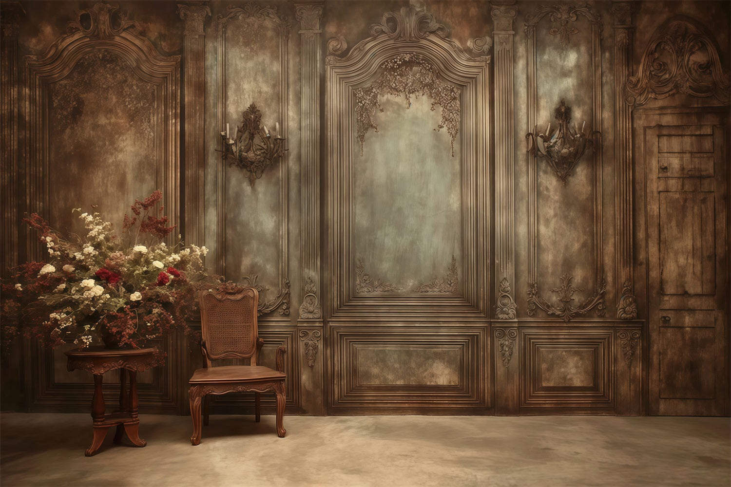 Retro Photo Backdrop Sepia Elegance Vintage Backdrops MRR7-230