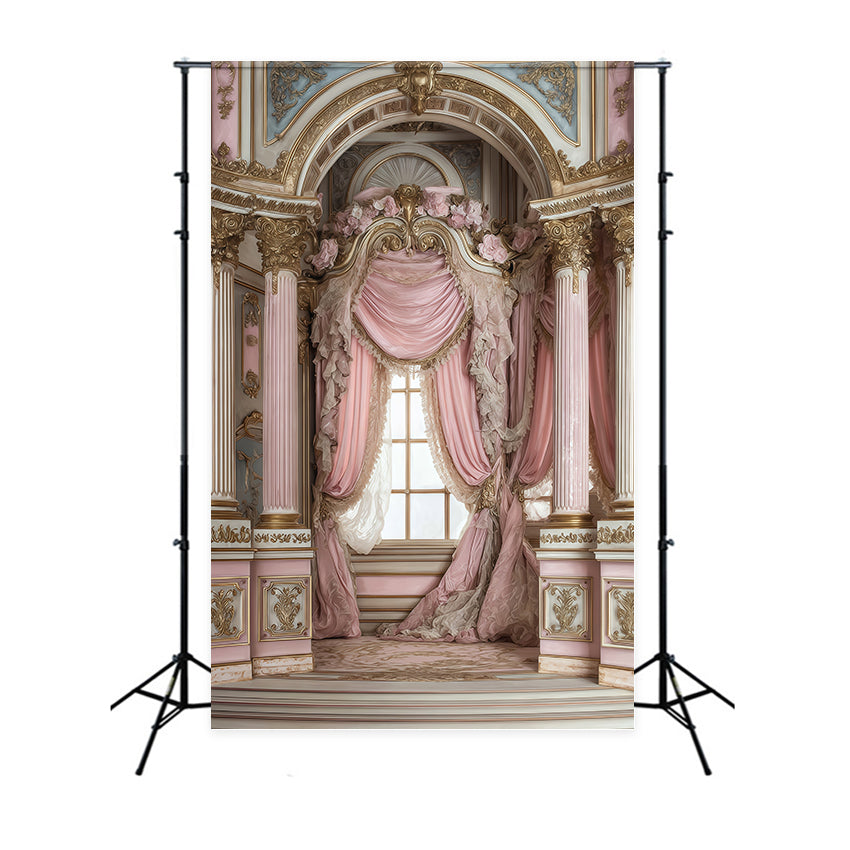 Rococo Backdrop Blush Drapery Arch Vintage Backdrops MRR7-235