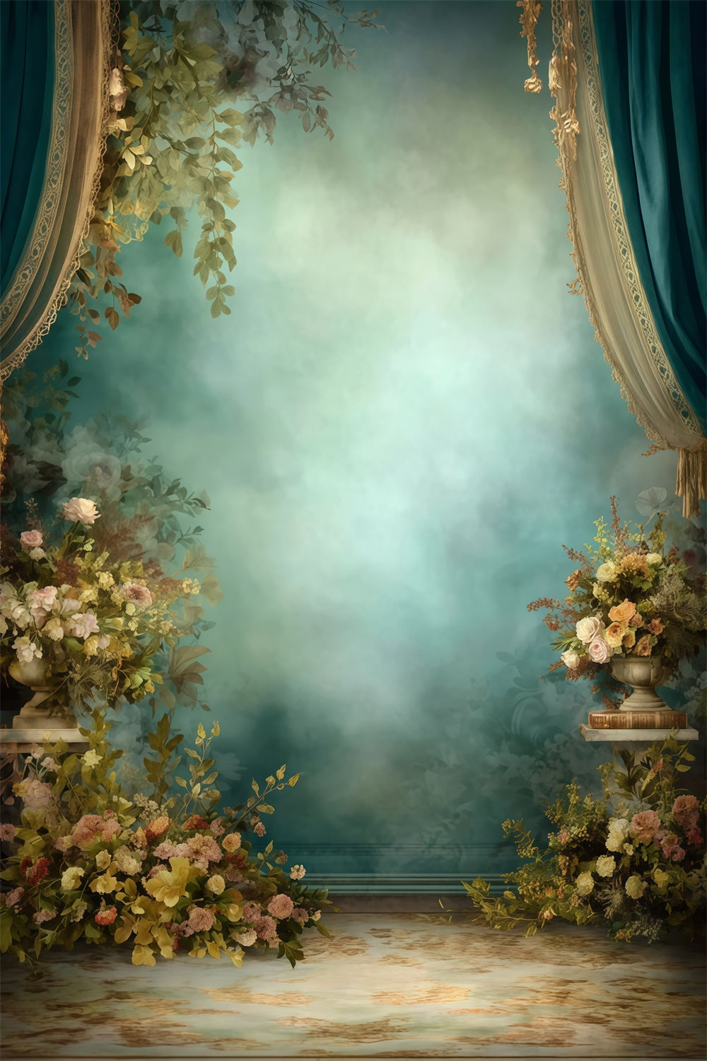 Backdrop Vintage Garden Mist Regal Curtain Backdrop MRR7-239