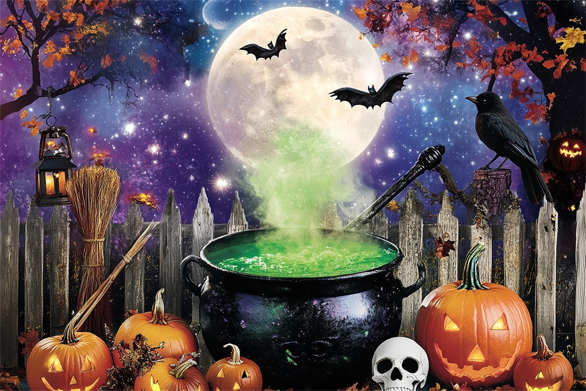 Halloween Moon Backdrop Enchanted Potion Yard Backdrop MRR7-24