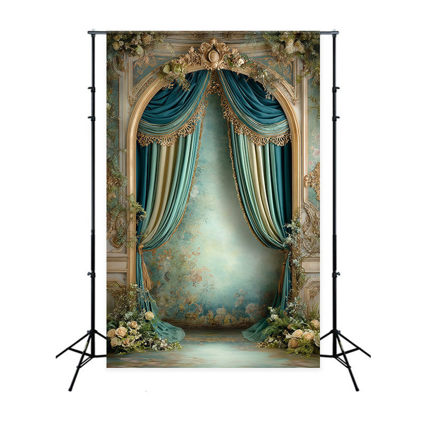 Victorian Backdrop Bloom Curtain Vintage Photo Backdrop MRR7-240