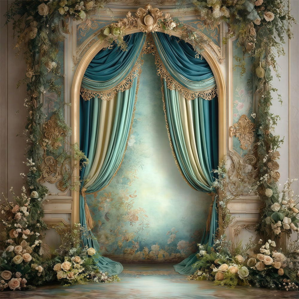 Victorian Backdrop Bloom Curtain Vintage Photo Backdrop MRR7-240