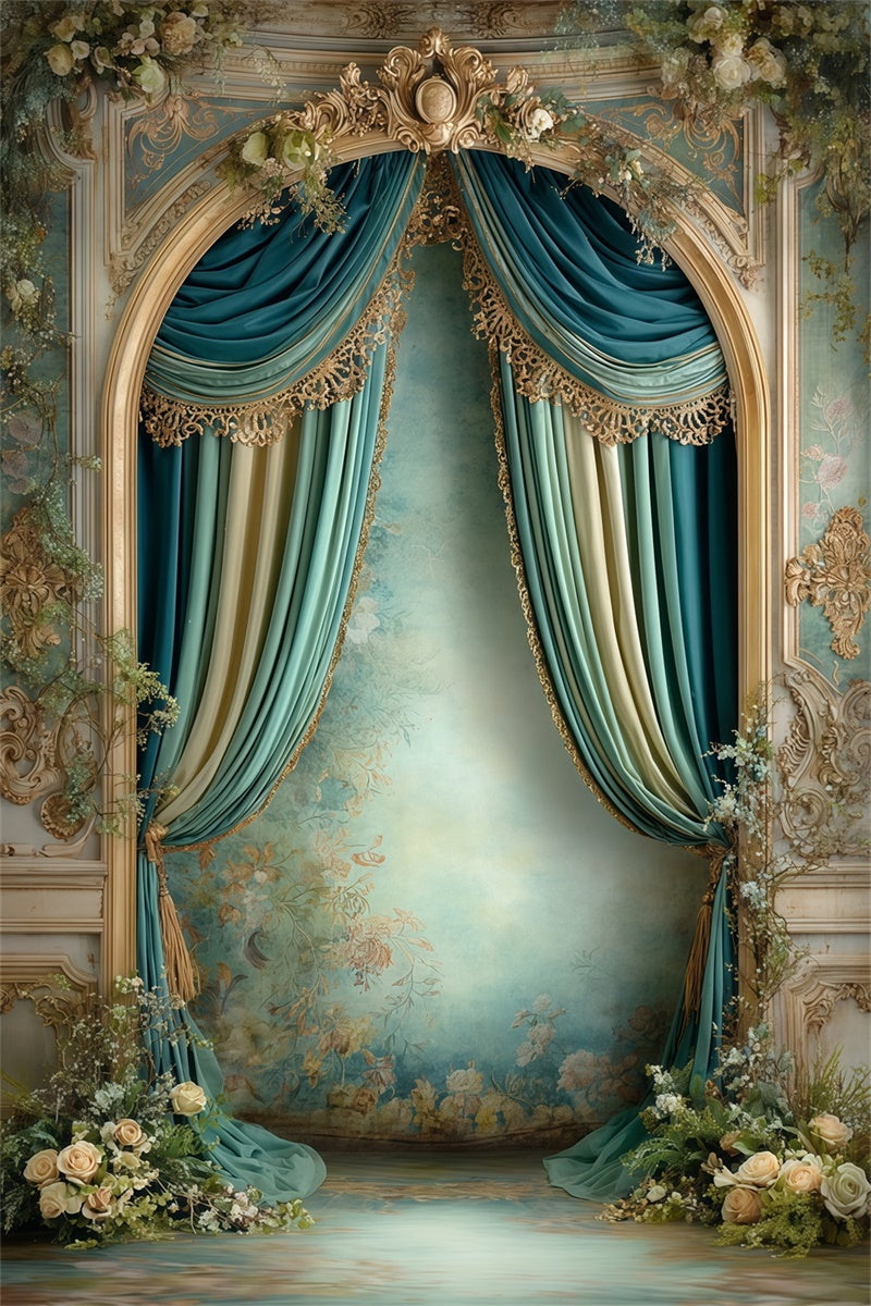 Victorian Backdrop Bloom Curtain Vintage Photo Backdrop MRR7-240