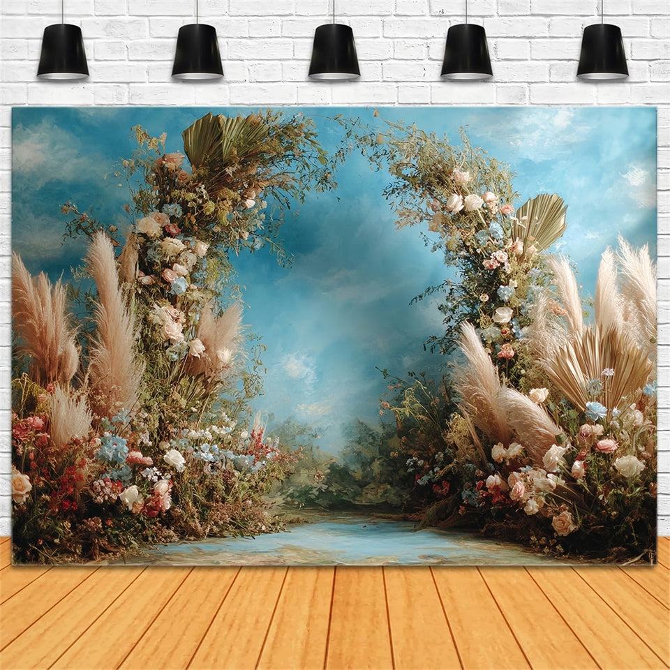Bohemian Photo Backdrop Sky Archway Garden Backdrop MRR7-241