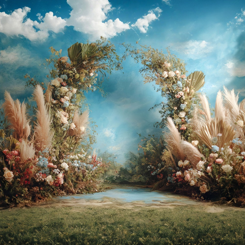 Bohemian Photo Backdrop Sky Archway Garden Backdrop MRR7-241