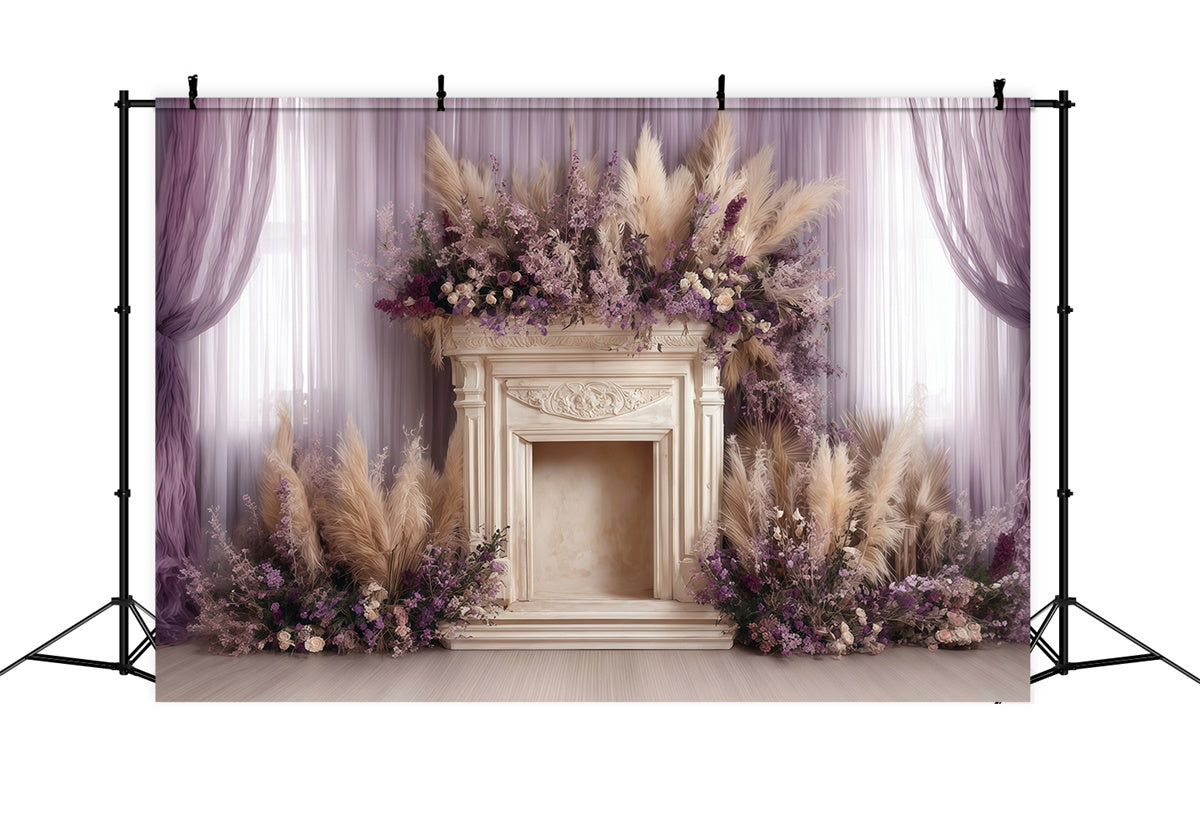 Bohemian Backdrops Bloom Fireplace Grace Backdrop MRR7-270
