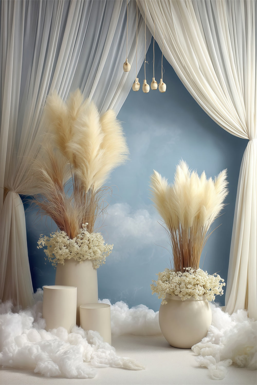 Boho Backdrop Photography Cloud Dream Pampas Backdrop MRR7-278
