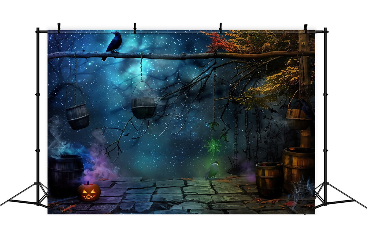 Halloween Photo Backdrop Starlit Witching Woods Backdrop MRR7-30