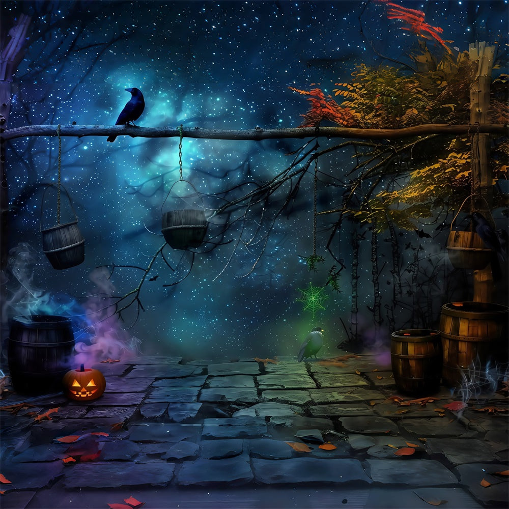 Halloween Photo Backdrop Starlit Witching Woods Backdrop MRR7-30