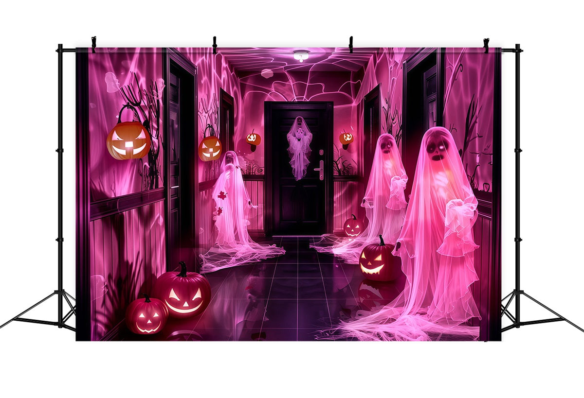Halloween Wall Backdrop Glowing Ghosts Pumpkins Backdrop MRR7-31