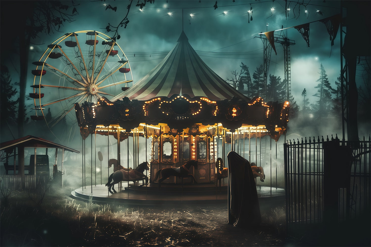 Halloween Photography Backdrop Twilight Terror Park Backdrop MRR7-36